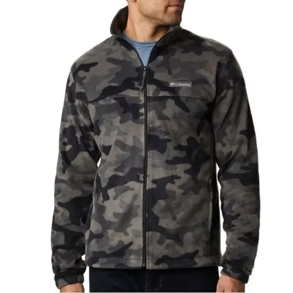 COLUMBIA Mens MEDIUM Steens Mountain Camo Black/Gray Full Zip Jacket - Picture 4 of 14